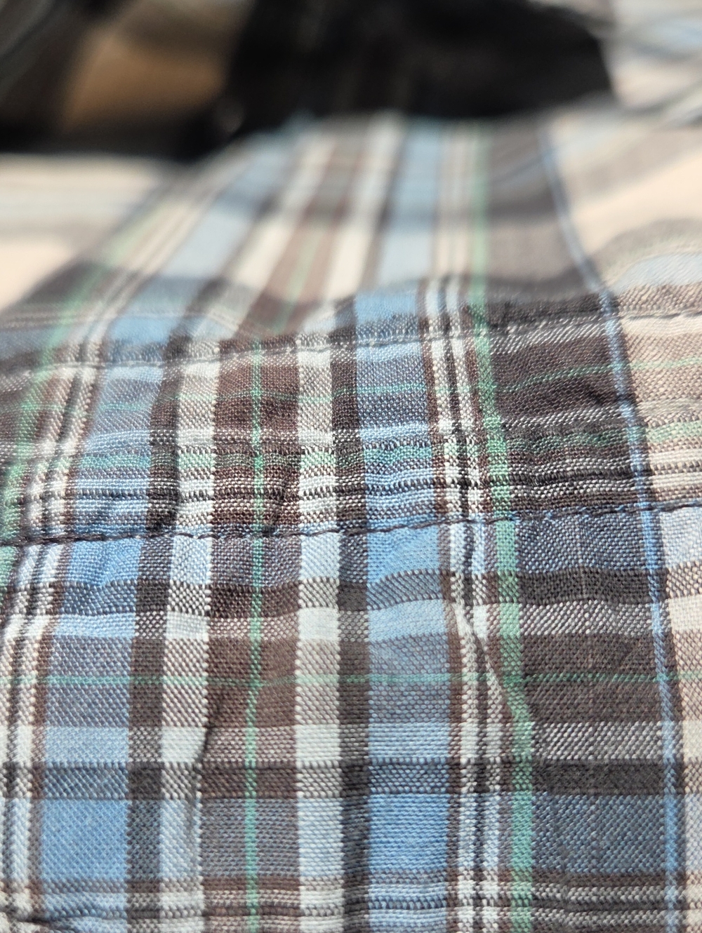 Patagonia Men’s Plaid Button-Down Western Shirt in Blue, Gray, Cream Xl - Picture 6 of 6